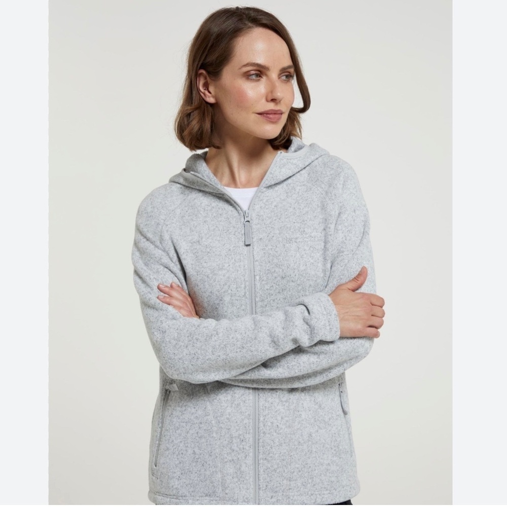 Mountain Warehouse Nevis Full Zip Fleece Lined Hoodie Grey Womens Size 10 NWT